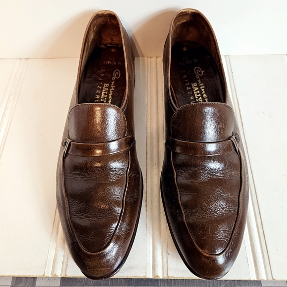 Bally Kelton Brown Leather Loafers Men’s Size 10 Slip On Dress Shoes Switzerland - Picture 7 of 14